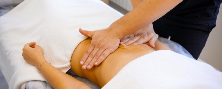 Massagem de drenagem linfática manual DLM pós-operatório